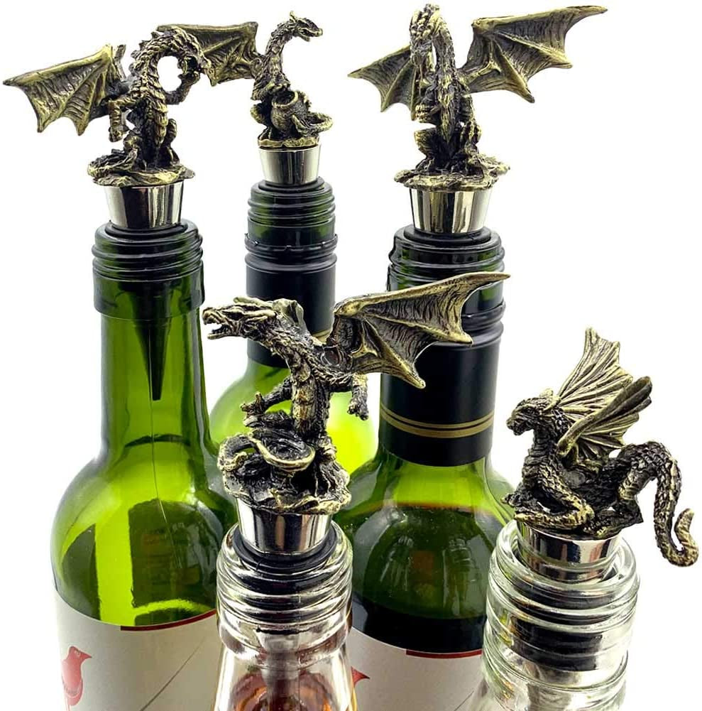 Dragon Decorative Bottle Stopper for Wine, Unique Dragon Gift with Gothic Design for Dragon Lover