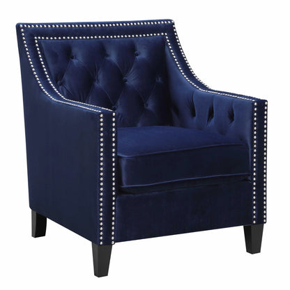 Teagan Accent Arm Chair in Navy Fabric