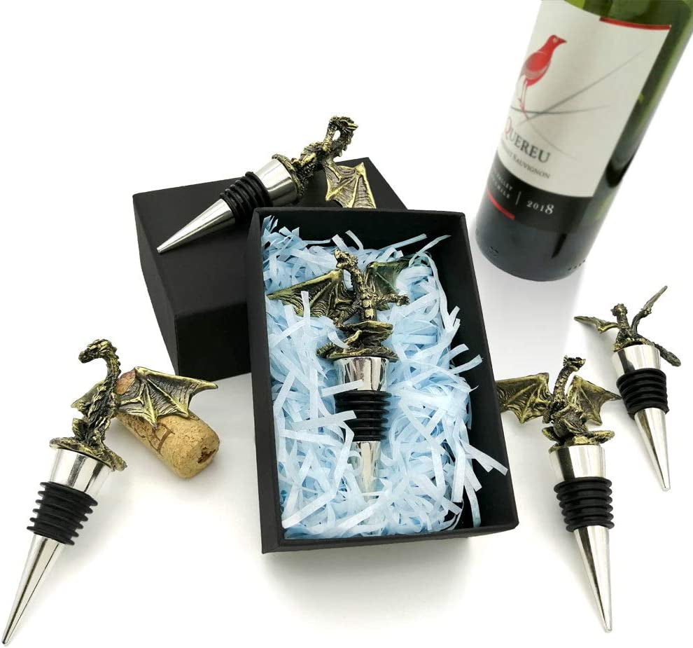 Dragon Decorative Bottle Stopper for Wine, Unique Dragon Gift with Gothic Design for Dragon Lover