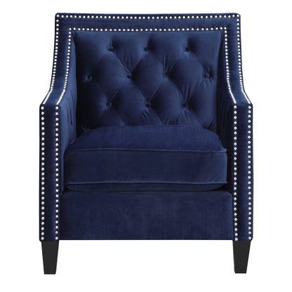 Teagan Accent Arm Chair in Navy Fabric