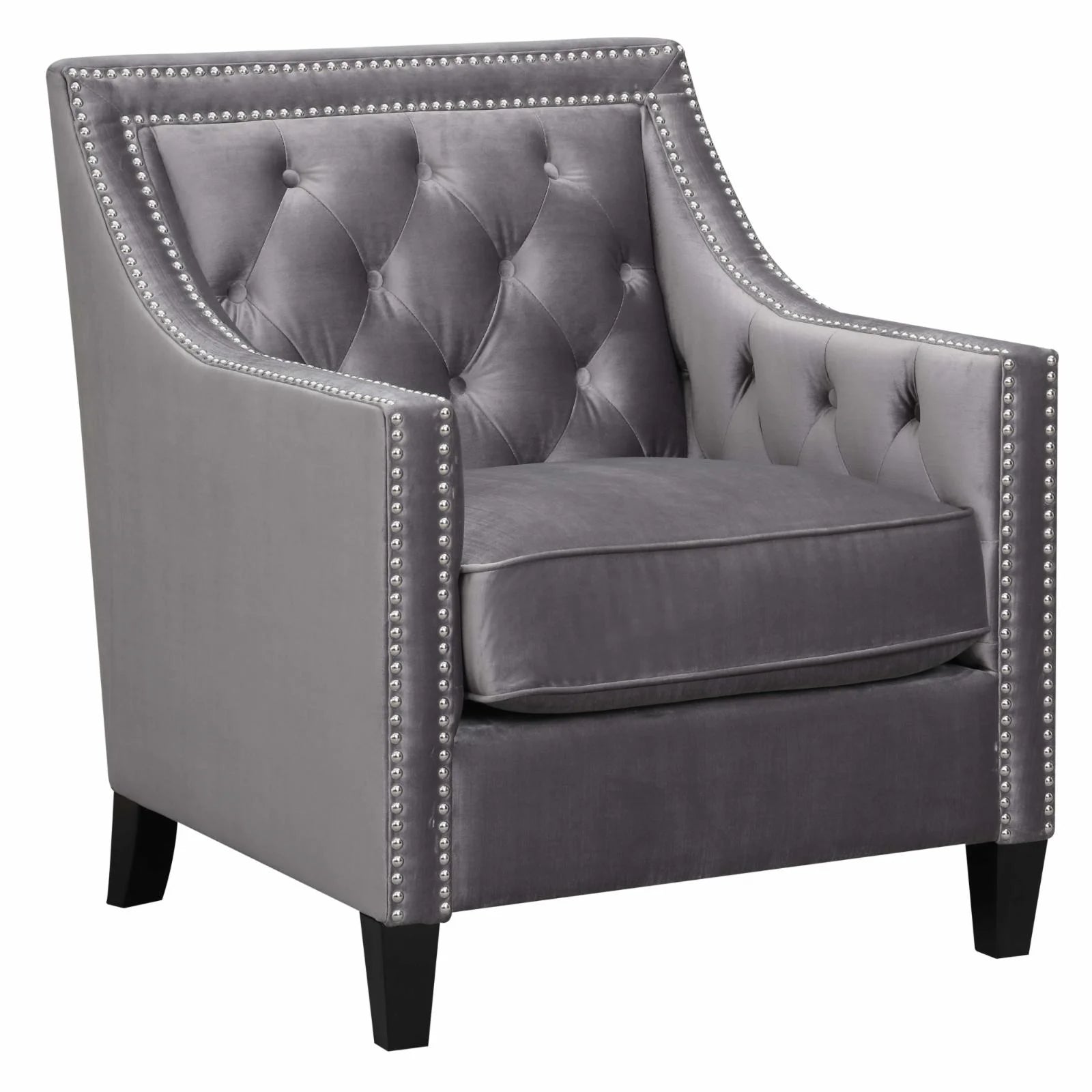 Teagan Accent Arm Chair in Navy Fabric