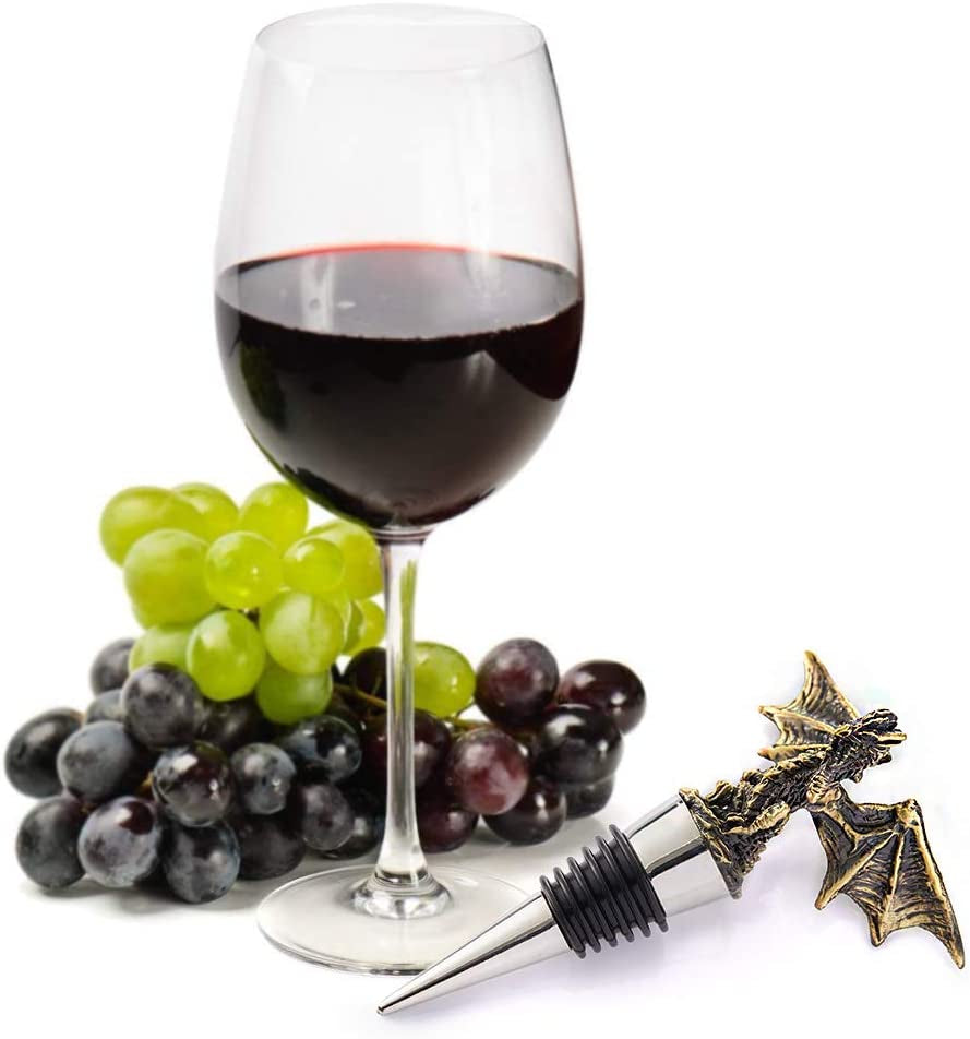 Dragon Decorative Bottle Stopper for Wine, Unique Dragon Gift with Gothic Design for Dragon Lover